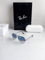 RAYBAN AVIATOR 3025 BLACK BLUE SHADED - Image 2