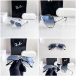 RAYBAN AVIATOR 3025 BLACK BLUE SHADED - Image 3