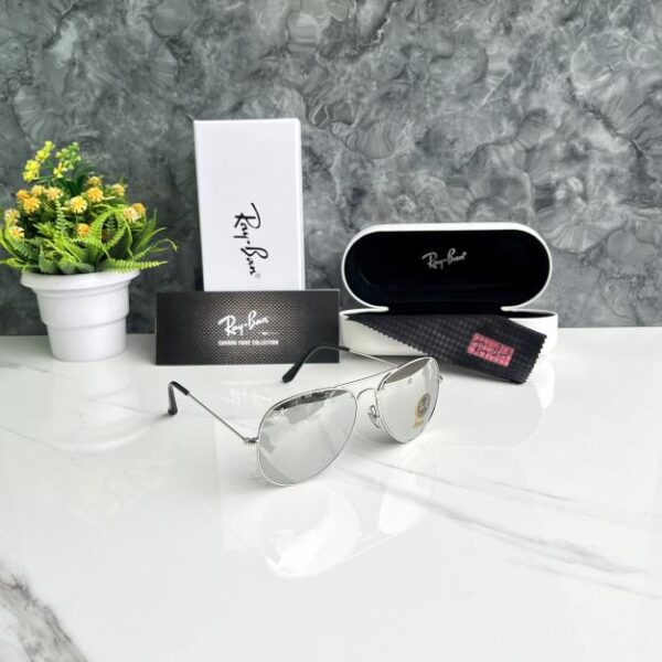 RAYBAN AVIATOR 3026 LIMITED EDITION SILVE FRAME SILVER GLASSES