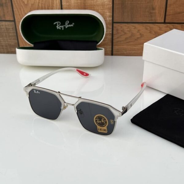 Rayban 04 white black (red tip)