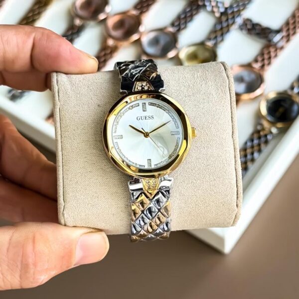 GUESS_LADIES_GOLD-TT-WHITE