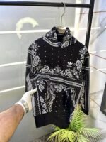 Adida s Imported Allover Print Black Super Premium Hoodie F3311-B3 - Image 3