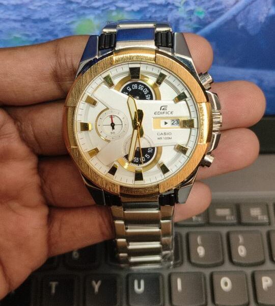 Casio Edifice 540 Silver White Dial Premium AT376