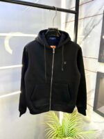 Louis_Vuitton Logo Imported Black Super Premium Hoodie F3239-BL