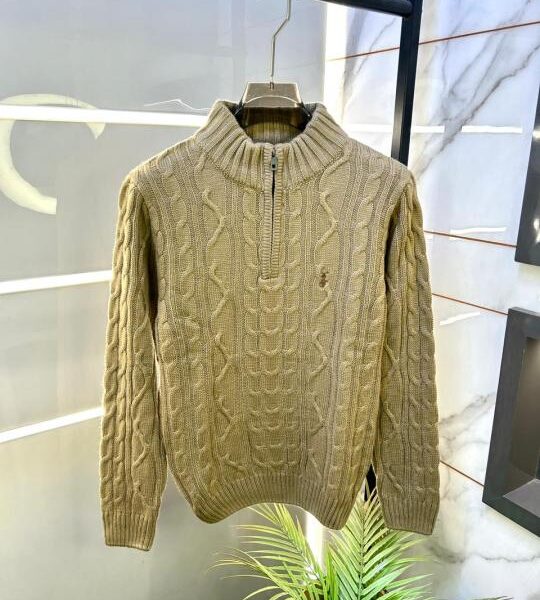 Ralph_Lauren Imported knitted Khaki Super Premium Pullovers F3265-KH