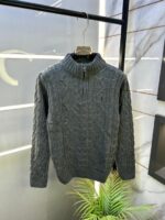 Ralph_Lauren Grey Imported knitted Super Premium Pullovers F3265-GY