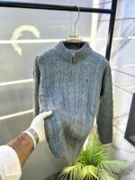 Ralph_Lauren Grey Imported knitted Super Premium Pullovers F3265-GY - Image 2