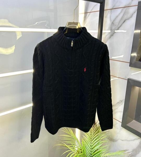 Ralph_Lauren Black Imported knitted Super Premium Pullovers F3265-BL