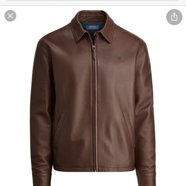 RALPH LAUUREN IMPORTED STORE ARTICLE JACKET CHOCOLATE BROWN LEATHER