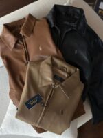 RALPH LAUUREN IMPORTED STORE ARTICLE JACKET CHOCOLATE BROWN LEATHER - Image 5
