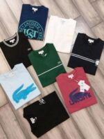 Lacost e TomatoRed Premium Imported 200 GSM Interlock Lycra Fabric Round Neck Printed Logo Tshirt 2663 - Image 7