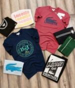 Lacost e TomatoRed Premium Imported 200 GSM Interlock Lycra Fabric Round Neck Printed Logo Tshirt 2663 - Image 8