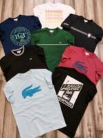 Lacost e TomatoRed Premium Imported 200 GSM Interlock Lycra Fabric Round Neck Printed Logo Tshirt 2663 - Image 9