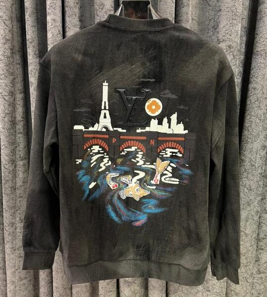 L-OUIS V-UITTON IMPORTED SWEATSHIRT STORE ARTICLE BLACK